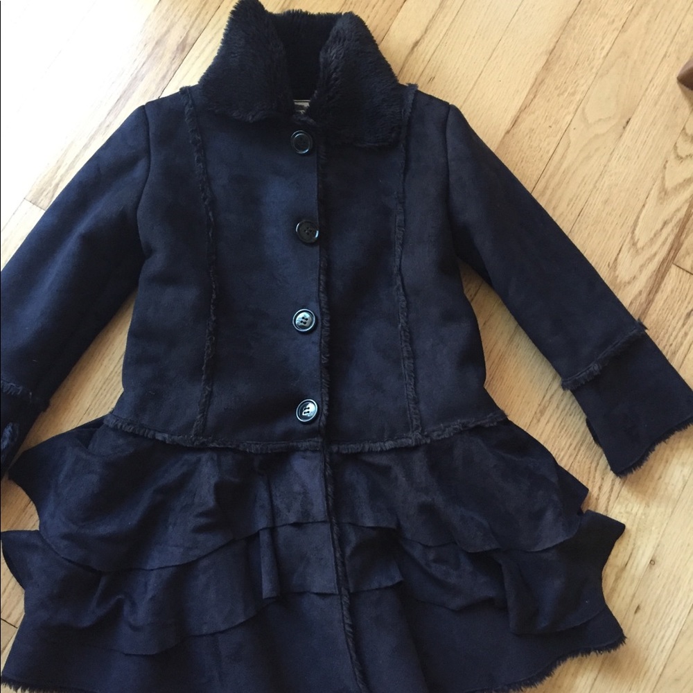 Size 5 Warm faux fur black shearling style coat